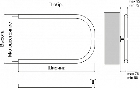 Эконом П-обр AISI 32х2 500х500 Полотенцесушитель  TERMINUS Ростов-на-Дону - фото 3