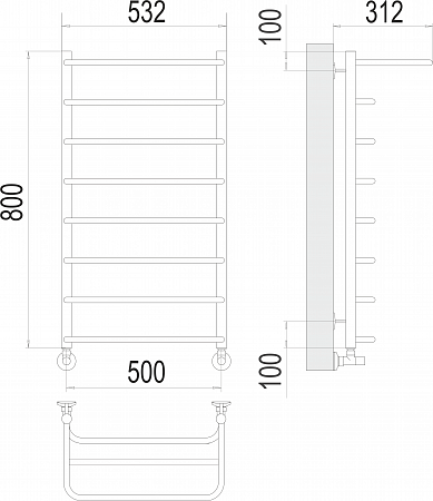 Полка П8 500х800  Полотенцесушитель  TERMINUS Ростов-на-Дону - фото 3