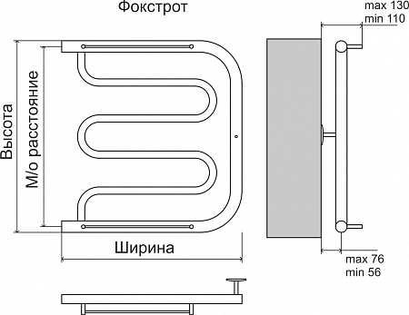 Фокстрот AISI 32х2 500х400 Полотенцесушитель  TERMINUS Ростов-на-Дону - фото 4