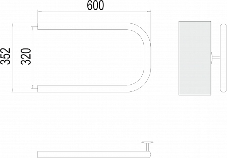 П-обр AISI 32х2 320х600 Полотенцесушитель  TERMINUS Ростов-на-Дону - фото 3