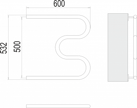 М-обр AISI 32х2 500х600 Полотенцесушитель  TERMINUS Ростов-на-Дону - фото 3