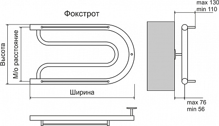 Фокстрот AISI 32х2 320х700 Полотенцесушитель  TERMINUS Ростов-на-Дону - фото 3