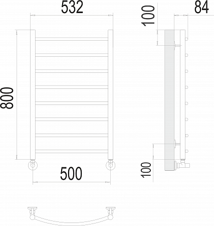 Классик П8 500х800 Полотенцесушитель  TERMINUS Ростов-на-Дону - фото 3