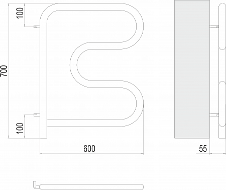 Электро 25 F-обр 600х600 поворотный Полотенцесушитель TERMINUS Ростов-на-Дону - фото 3