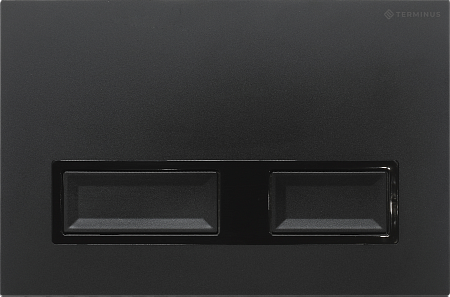 Сенсорная клавиша смыва для инсталляции Terminus Классик кнопка прямоугольник цвет чёрный матовый