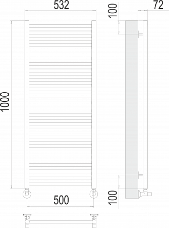 Аврора П20 500х1000 Полотенцесушитель  TERMINUS Ростов-на-Дону - фото 3