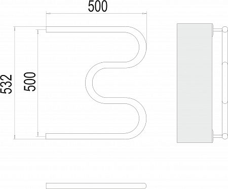 М-обр AISI 32х2 500х500 Полотенцесушитель  TERMINUS Ростов-на-Дону - фото 3