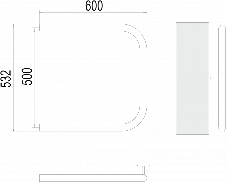 П-обр AISI 32х2 500х600 Полотенцесушитель  TERMINUS Ростов-на-Дону - фото 3