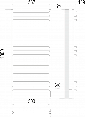 Прато П15 500х1300 электро (sensor quick touch) Полотенцесушитель  TERMINUS Ростов-на-Дону - фото 3