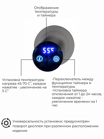 Рондо П2 350х760 электро Полотенцесушитель TERMINUS Оружейная сталь Ростов-на-Дону - фото 5
