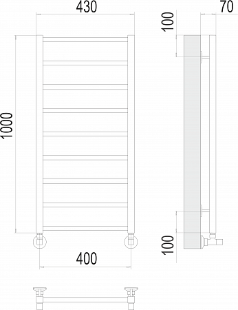 Контур П9 400х1000 Полотенцесушитель  TERMINUS Ростов-на-Дону - фото 3