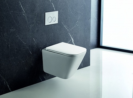 Подвесной унитаз безободковый Terminus Ватикан Монолит 490х340 белый Ростов-на-Дону - фото 1