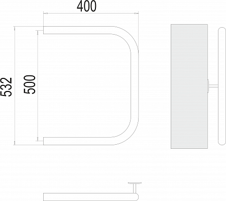 П-обр AISI 32х2 500х400 Полотенцесушитель  TERMINUS Ростов-на-Дону - фото 3